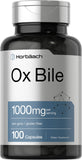 Horbäach Ox Bile 1000 mg 100 Capsules | Digestive Enzymes Supplement | Non-GMO & Gluten Free