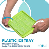 BPA Free Ice Cube Tray With Lid & Bin For Freezer With Cover, Container & Tong | No Spill Stackable Ice Cube Trays With Easy Release | Large Ice Mold Maker | Perfect for Cocktails & Whisky