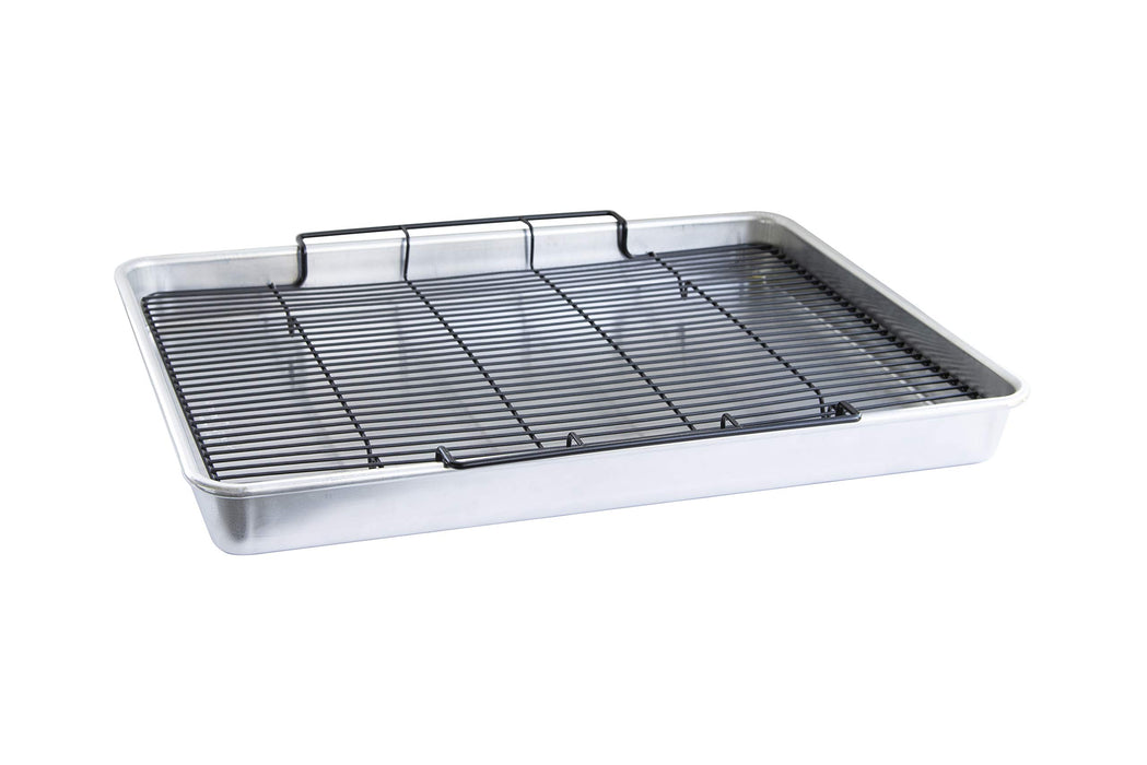 Nordic Ware Extra Large Oven Crisping Baking Tray, with Rack, Silver