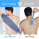 Evridwear Exfoliating Back Scrubber with Handles Two Sides for Body Shower Deep Cleans Skin Massages Invigorating Blood Circulation Men Women One Size (Pink and Blue)