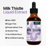 Milk Thistle 4 fl oz Liquid Extract - Natural Liver Support Drops - Cleanse and Detox Herbal Supplement - Silybum Marianum Tincture for Man & Woman - Family Size - High Potency - 90-Day Supply