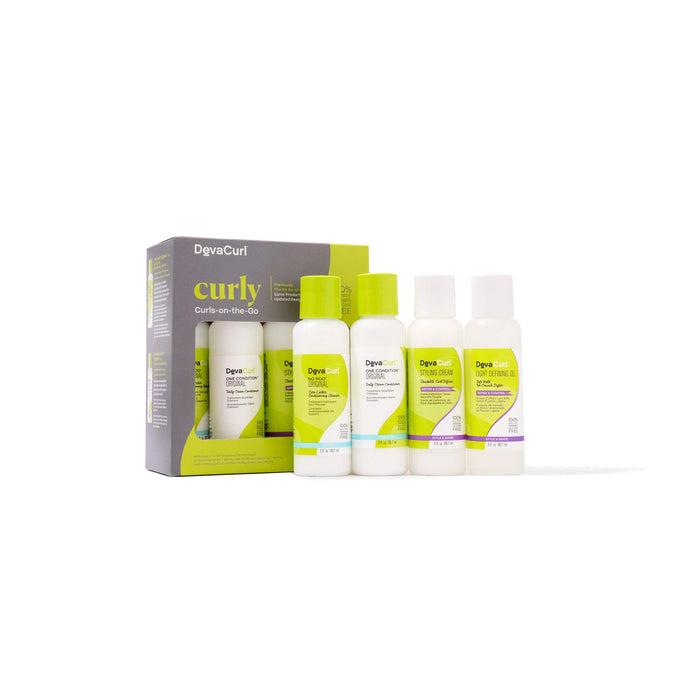 DEVACURL Curly Curls on the Go 4pc Kit 3oz Each Travel Size