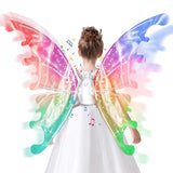 maysida Electric Fairy Wings for Girls, Light Up Moving Butterfly Wings with LED Lights and Music, Toy for Kids as Halloween Valentine Birthday Christmas Party Costume Princess Cosplay Dress Up Gift