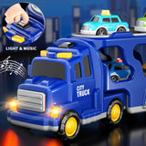 Bennol Toddler Trucks Toys for Boys Age 3-5, 5 in 1 City Car Truck for Toddlers Boys Girls 3 4 5 6 Years Old, Toddler Boy Toys Christmas Birthday Gift Car Sets with Light Sound