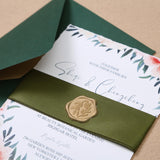 UNIQOOO Wax Seal Stickers - Olive Branch Wedding Invitation Envelope Seal Stickers, 50 Pcs Self- Adhesive Prosecco Metallic Lignt Gold Stickers, Perfect for Invitation, Christmas, Gift Wrapping