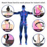 Cubetoou Manual Back Massager Handheld, Trigger Point Massager Tool, Black Back Massager for Pain Relief Deep Tissue, Self Manual Neck and Back Massager Stick