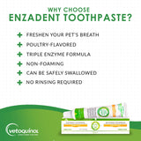 Vetoquinol Enzadent Enzymatic Toothpaste for Cats & Dogs – 3.2 oz, Poultry Flavor – Triple Enzyme Formula for Healthy Teeth & Gums – Oral Dental Care: Removes Plaque, Polishes Teeth & Freshens Breath