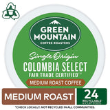 Green Mountain Coffee Roasters Colombia Select, Single-Serve Keurig K-Cup Pods, Medium Roast Coffee, 24 Count