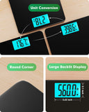 ZOETOUCH Scale for Body Weight 560lbs Digital High Capacity Bathroom Weighing Bath Scale for Heavy People Weigh Scale with Wide Platform Large LCD Display Batteries Included Black
