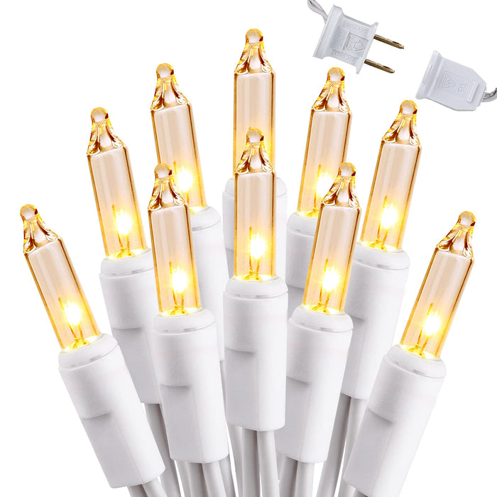 Brizled Incandescent Christmas Tree Lights, 300 Count, 69.6 ft, Clear White