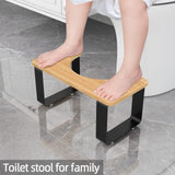 7" Squatting Toilet Stool, Bathroom Poop Stool for Adults, Wooden with Metal Potty Stool Anti-Slip, Brown and Black (Matte Black)