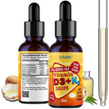 ANUMED Vitamin D3 + K2 10,000 IU Liquid Drops + Organic MCT Oil, Vitamin A (Retinol) 1250mcg, K2 (MK4,MK7) Promotes Heart, Bones, Immune System. 100% Vegan, Non-GMO, Gluten-Free, No Sugar Added (2oz)