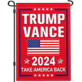 NASIAN Trump Vance 2024 Garden Flag Take America Back Garden Flag Trump Vance 2024 Yard Signs Patriotic American Garden Flags for Outside 12x18 Double Sided Outdoor House Lawn Decorations Banner