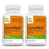 Terry Naturally CuraMed 750 mg Curcumin Complex - 120 Softgels, Pack of 2 - Superior Absorption BCM-95 - Non-GMO, Gluten Free, Halal - 240 Total Servings