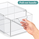 SpaceHacks 4 Pack Stackable Makeup Organizer and Storage, Acrylic Organizers，Clear Plastic Storage Drawer with Handles for Vanity, Undersink, Kitchen Cabinets, Pantry