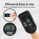 Vive Precision Pulse Oximeter - Oxygen Monitor Fingertip, Heart Rate Medical Grade Sensor LED Display - Accurate Finger Meter For Saturation SpO2, Lanyard & Batteries Included - FSA/HSA Approved