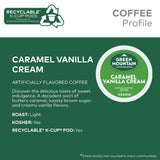 Green Mountain Coffee Roasters Caramel Vanilla Cream Coffee, Keurig Single-Serve K-Cup pods, Light Roast, 96 Count (4 Packs of 24)