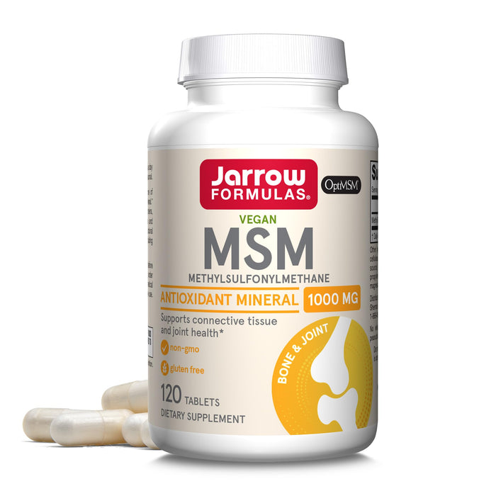 Jarrow Formulas MSM 1000 mg - 120 Tablets - Methylsulfonylmethane - Source of Sulfur - Dietary Supplement Supports & Strengthens Joints - Up to 120 Servings