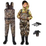 HISEA Kids Chest Waders for Toddler & Children Neoprene Youth Duck Hunting Waders for Kids Boys Girls with Insulated Boots