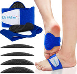 DR. POTTER+ Arch Support Sleeves for Plantar Fasciitis Relief, Adjustable Compression Bands with Removable Arch Support Pads for Fallen Arches, High Arch, Flat Feet, Feet Pain Relief - Blue