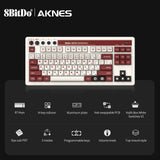 AKNES 8Bitdo Retro Mechanical Keyboard, Hot Swappable Gaming TKL Keyboard with 87 Keys, Dual Super Programmable Buttons, Bluetooth / 2.4G / USB-C Keyboard for Windows and Android - Fami Edition