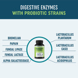 Digestive Enzymes with Probiotics | Bloating Relief & Digestive Health for Women & Men | 400MG Enzyme Blend with Probiotic Strains for Digestion & Gut Health | Vegetarian, 3rd-Party Tested (60 ct.)