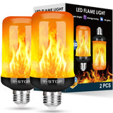 Y- STOP Upgraded LED Flame Light Bulbs, 4 Modes Flickering Light Bulb with Upside Down Effect, E26 Base Fire Bulb for Halloween, Christmas Decorations, Party, Outdoor, Indoor, Home Decor (2 Pack)