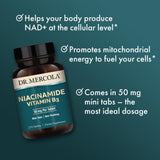 Dr. Mercola Niacinamide Vitamin B3, 90 Servings (270 Tablets), Dietary Supplement, Mini Tabs, Non-Flushing, Supports Metabolic Health, Non-GMO