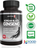 GeumHeuk Korean Black Panax Ginseng Capsule 1000mg - 90 Vegan Capsules Non GMO, High Ginsenosides, High Absorption Rate, Enhance Immunity, Mental Performance, Stamina & Energy, Men & Women