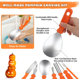 Pumpkin Carving Kit,Halloween Decorations Stainless Steel Pumpkin Carving Tools,Pumpkin Carving Kit for Kids Adults,Carver Tool with Box and Halloween Stickers,Family DIY Carving Pumpkins Gift (7PCS)