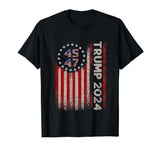 45 47 Trump 2024 American Flag T-Shirt