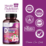 D-Mannose & Cranberry Extract 1350mg Advanced Formula, Fast-Acting Natural Urinary Tract Health Support for Women & Men, Flush Impurities in Urinary Tract & Bladder, Non-GMO, Vegan - 180 Capsules