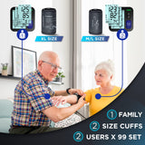 AQESO Blood Pressure Monitor Upper Arm with 2 Size Cuffs M/L & XL, Medium/Large 9"-17" and Extra Large 13"-21", Accurate Automatic Digital BP Machine for Home Use, Large Backlit Display, 2-User Mode