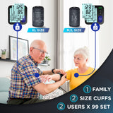 Blood Pressure Machine Upper Arm, 2 Size Cuffs M/L & XL, Medium/Large 9"-17" & Extra Large Cuff 13"-21", Accurate Automatic Digital BP Monitor Home Use, Large Backlit LCD, BP Cuff w/ 2-User Mode