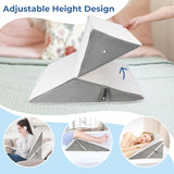 COOLBEBE Bed Wedge Pillow for Sleeping, Adjustable Folding Wedge Pillow for Snoring and After Surgery - 9 & 11 Inch, Elevated Triangle Pillow for Back Pain Relief, Acid Reflux, Leg Support