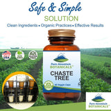 Pure Mountain Botanicals Chaste Tree Berry Capsules - Kosher Vegan Caps with 400mg Organic Vitex Chasteberry