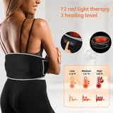 SHINE WELL Back Massager Belt for Pain Relief, Red Light Therapy Massage Belt with 3 Heat Levels and Vibrating, Lower Back Massager FSA Eligible,Battery Powered