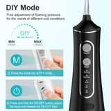 Water Flosser,Water Flosser Cordless,Uthvouxy Portable Dental Flossers with 4 Modes 5 Tips,Dental Care,Waterproof Oral Irrigator Rechargeable Powerful Teeth Oral Cleaner for Home & Travel-Black