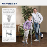Drive Medical RTL10433 Adjustable Crutches for Walking, Silver
