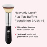 IT Cosmetics Heavenly Luxe Flat Top Buffing Foundation Brush #6 - Foundation Brush for Liquid Makeup & Foundation Powder - Makeup Brush With Award-Winning Heavenly Luxe Hair