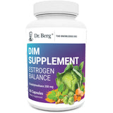 Dr. Berg’s DIM Supplement Estrogen Support for Women - Mood, Skin & Energy Support Diindolylmethane with Bioperine - Hormone Balance for Women Before, During, and After Menopause - 60 Capsules