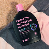 b.tan UV Tanning Bed Lotion | I Want The Darkest Tan Possible - x4000 Tan Intensifiers, Indoor & Outdoor Tan Accelerator, Best Browning Lotion, 12 Fl Oz