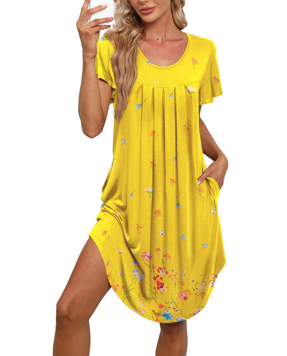 Bestshow Lounger House Dresses nightgown for Women Elderly With Pockets Mumu Dresses Moo Moos for Women Moomoo Dresses for Women 2023