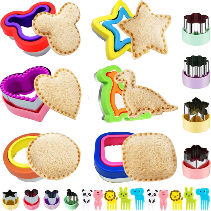 Sandwich Cutters for Kids Lunch, Uncrustable Maker, Sandwich Cutter and Sealer, Uncrustable Sandwich Cutter, Decruster Crustless Sandwich Maker, Bread Food Cookie Cutters for Lunch Box & Bento Box