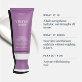 Virtue Flourish Conditioner for Fine or Thinning Hair, Sulfate Free Hair Growth Product, Detangles and Thickens, Color Safe