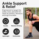 Zensah Ankle Support - Compression Ankle Brace - Great for Running, Soccer, Volleyball, Sports - Ankle Sleeve Helps Sprains, Tendonitis, Pain (Medium, Black - Pair)