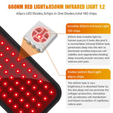 LED Red Light Therapy Pad 660nm Red Light and 850nm Near Infrared Light with Timer Device and Brightness Setting for Joint Muscle Pain Relief Assisted Fitness