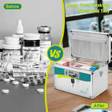 Glosen Medicine Lock Box,locking medicine box, Security Lock Boxes【Medium】 12 x 7.68 x 7.87 Inch,lock box, First Aid Key Safe Box,Lock Box for Medication