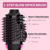 Dual Voltage Hair Dryer Brush with European Plug, Blow Dryer Brush for European Travel 110V-120V/220V-240V Hot Air Brush and Styler Volumizer with Negative Ion Anti-frizz Styling Brush