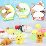 Advent Calendar 2024,Luminous Mochi Christmas Countdown 24 Days Cute Relief Stress Squishies Animals Party Favors for Girls Boys